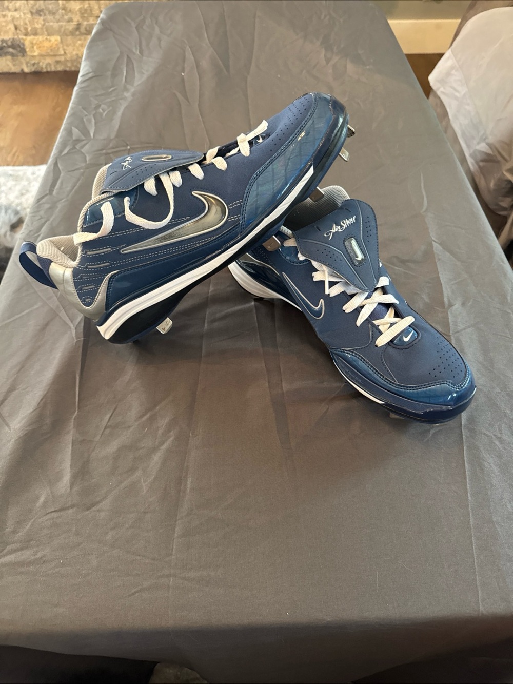 Vintage 2008 Nike Air Show Elite MVP Metal Baseball Cleats Blue Men Size 11